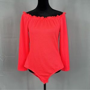 Neon off the shoulder body suit -1X